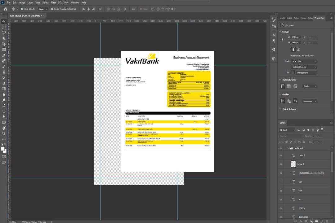 Modèle Word et PDF de relevé de compte d'entreprise Vakifbank template Modèle Word et PDF de relevé de compte d'entreprise Vakifbank template